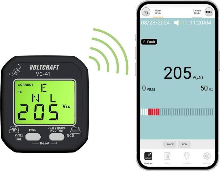 Actual product image Voltcraft VC-41 Steckdosentester CAT II 250 V LCD (CAT II 250V, Test plug)