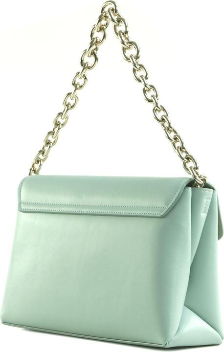 Actual product image Furla meridiana shoulder bag in aquamarine leather
