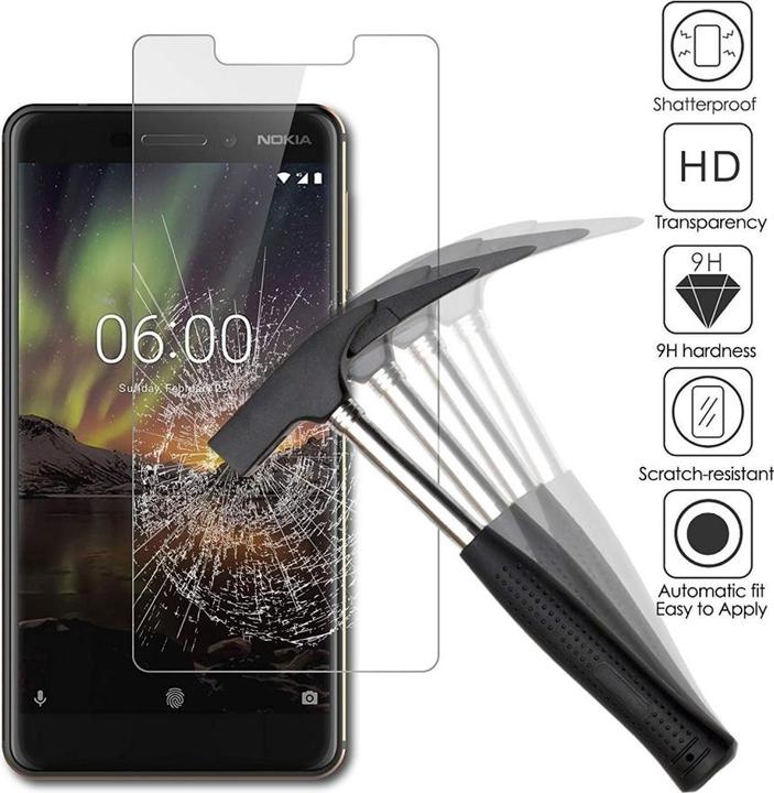 Actual product image Screenguard Nokia 6.1 Protective Glass Film Case Friendly Design (1 pcs., Nokia 6.1)