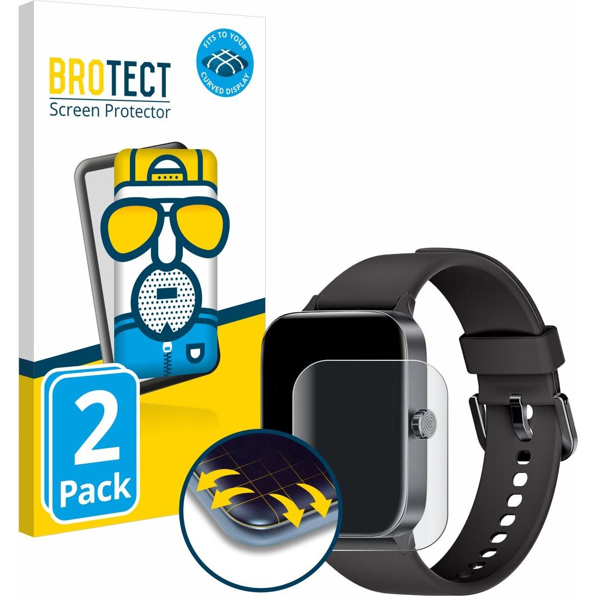 BROTECT Fullscreen Schutzfolie Displayschutz Folie Matt Entspiegelungsfolie, Smartwatch Schutzfolie, Grau