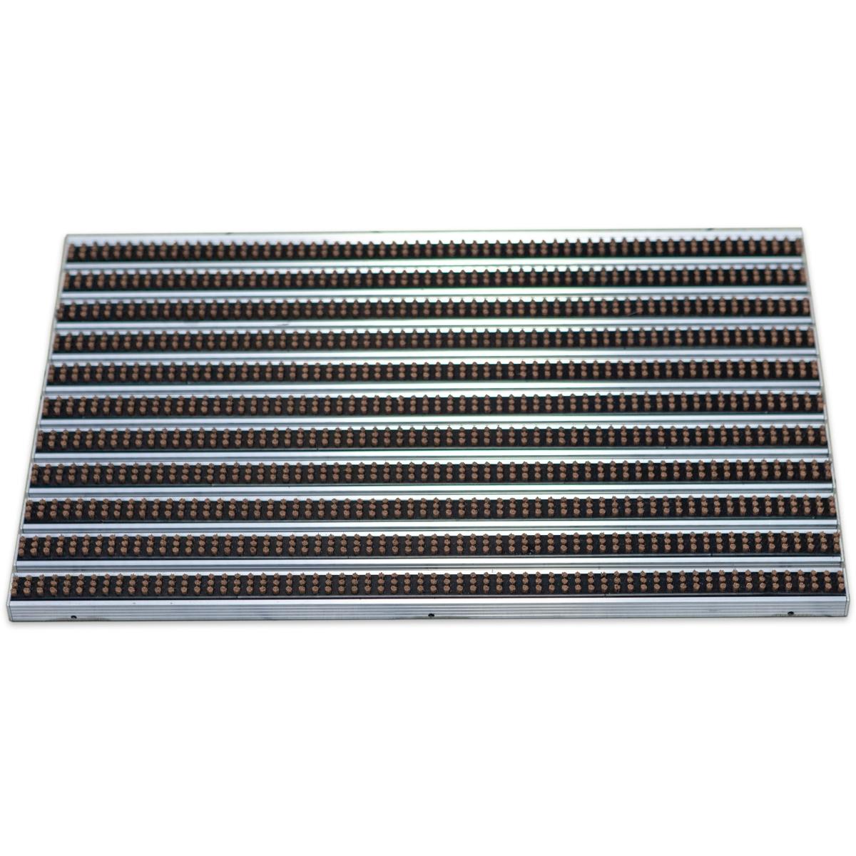 Miltex, Fussmatte, Abtretermatte Eazycare Brush braun 585x385mm aluminium (585 x 385 mm)
