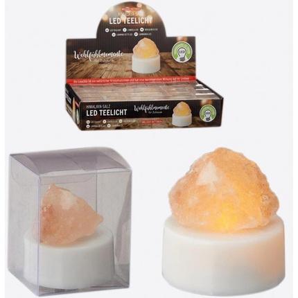 Actual product image G. Wurm Tealight Himalaya made of PP/salt stone yellow (W/H/D) 4x5x4cm 24 pcs. in display box (1 x)