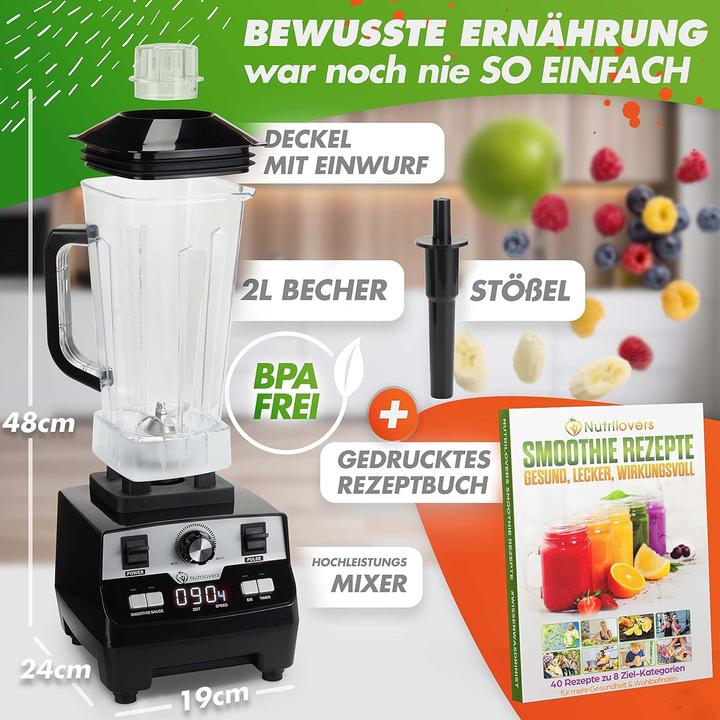 Image du produit Nutrilovers Hochleistungsmixer mit digitalem Timer (2000 W)