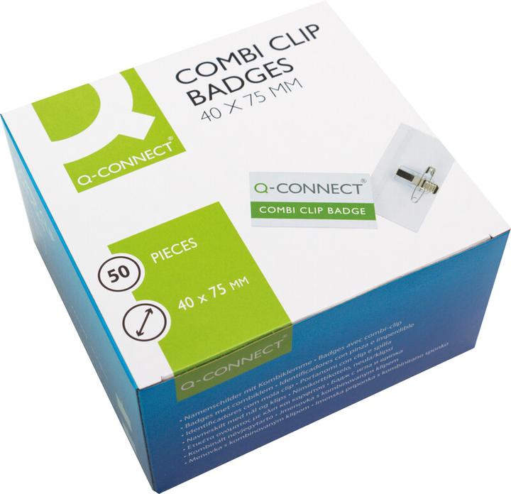 Immagine prodotto Q-Connect Distintivi di nome con clip di combinazione