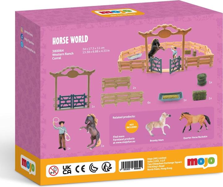 Image du produit Mojo - Enclos pour animaux de l'Ouest avec cowboy - Farm life, 14 pièces (MJ-380064)
