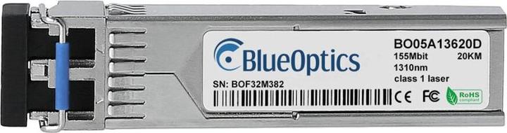 Actual product image CBO Ruijie Networks SDH155-SFP-LH15-SM1310 Compatible BlueOptics SFP BO05A13620D
