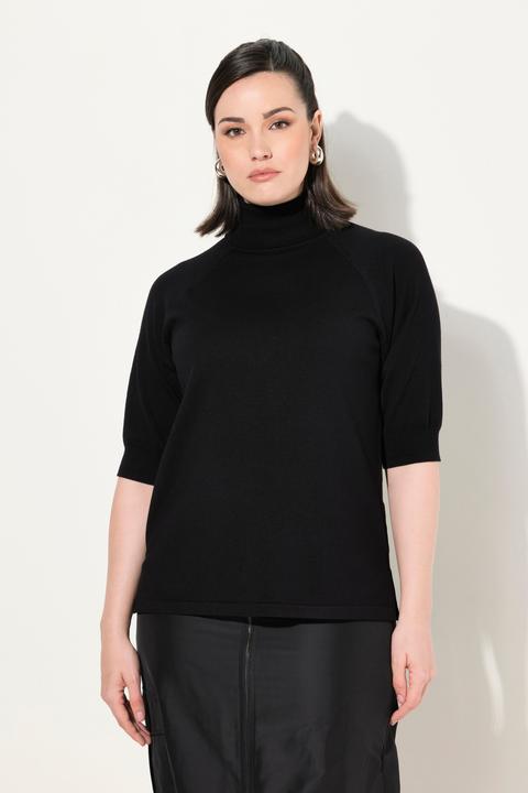 Produktbild Ulla Popken Pullover, Rollkragen, 3/4-Raglanarm, Rippbündchen (58)