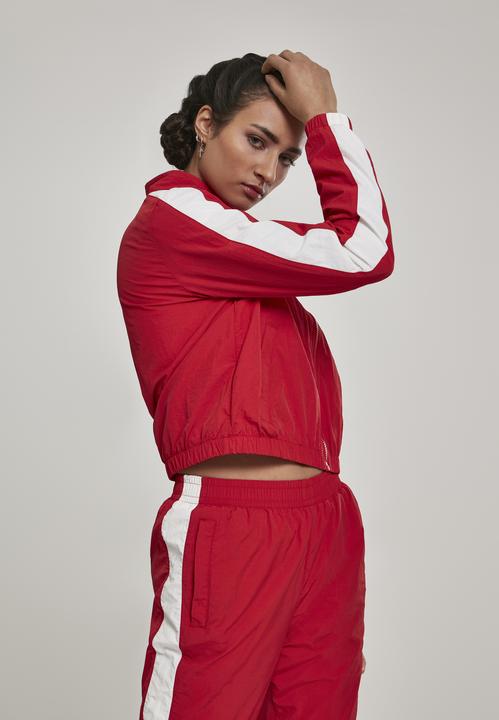 Actual product image Urban Classics Ladies Short Striped Crinkle Track Jacket (XS)