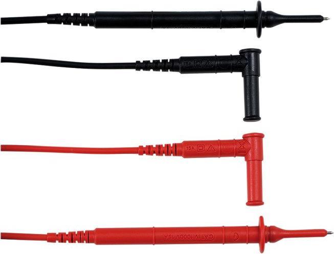 Produktbild Chauvin Arnoux Messleitungssatz, Messspitze, 4 mm / Bananenstecker 4 mm, 90°, 1.5m, Schwarz, rot