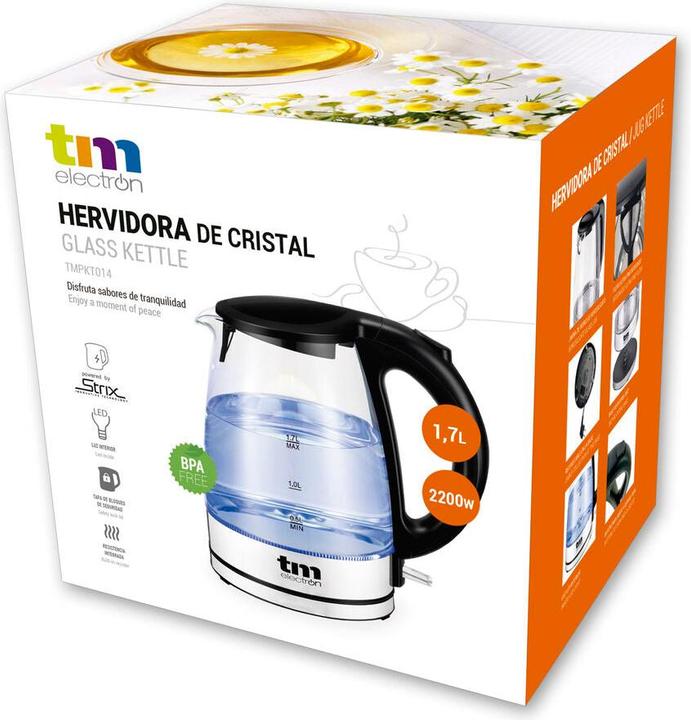 Produktbild TM Electron Wasserkocher 1,7 L Kristall Borosilikatglas (1.70 l)