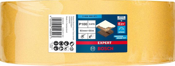 Actual product image Bosch Professional Zubehör Expert C470 Sandpaper roll for hand sanding,93 mm x 50 m, G 100 (100)