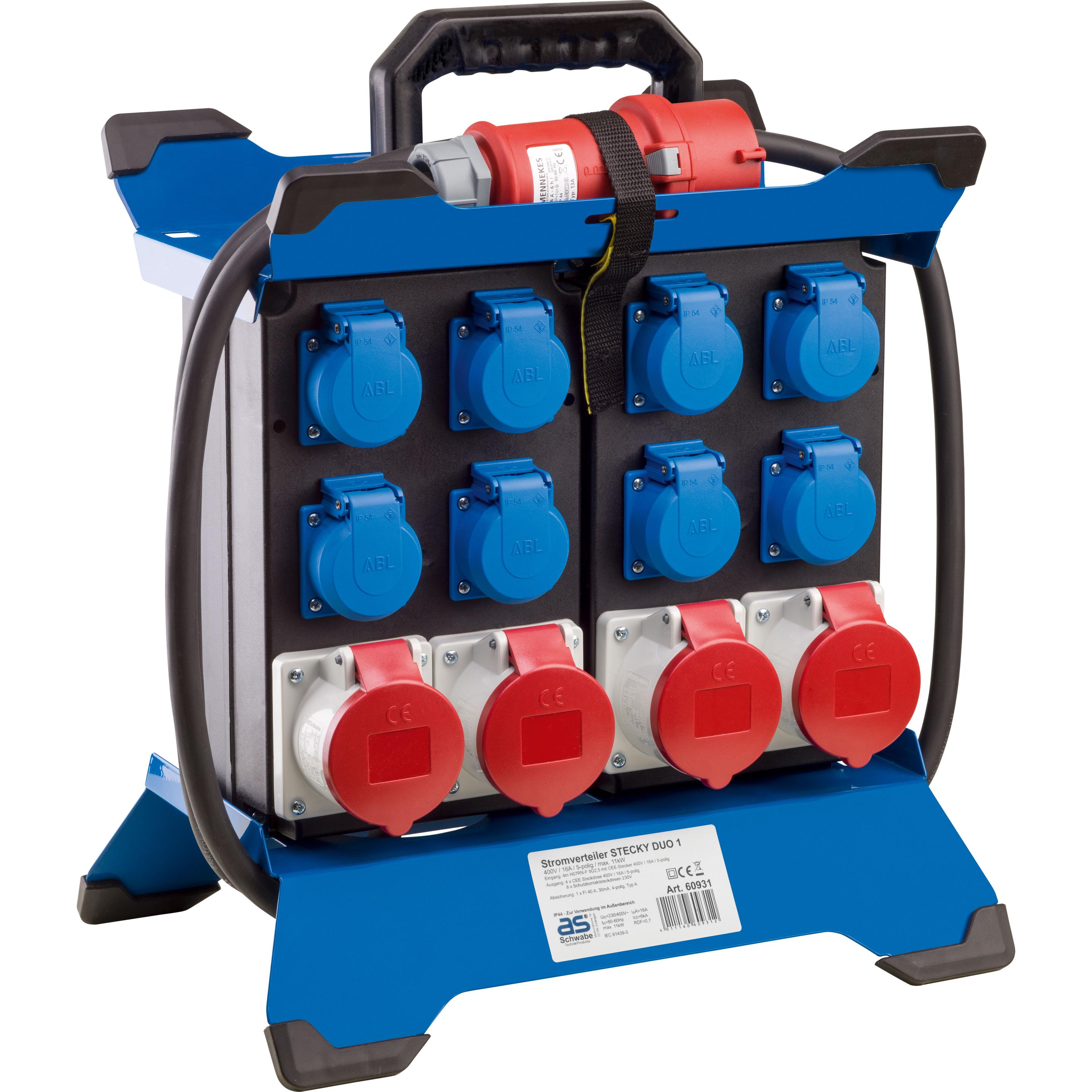 As - Schwabe, Baustromverteiler, Mobiler CEE Stromverteiler (12 x, CEE)