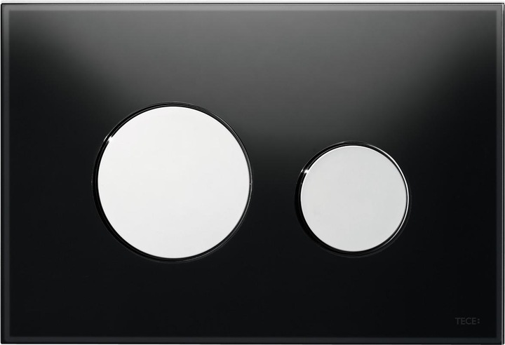 Produktbild TECE TECEloop WC-Bettigungsplatte Glas schwarz Tasten chrom glnzend 9240656