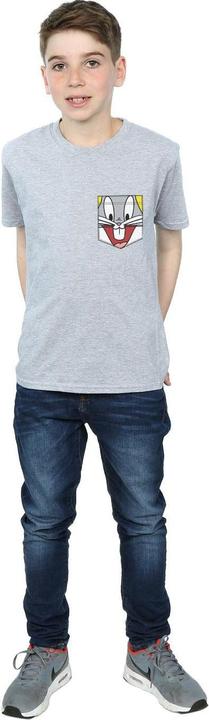 Immagine prodotto Looney Tunes Bugs Bunny Face Faux Pocket Maglietta Ragazzi (140, 146)
