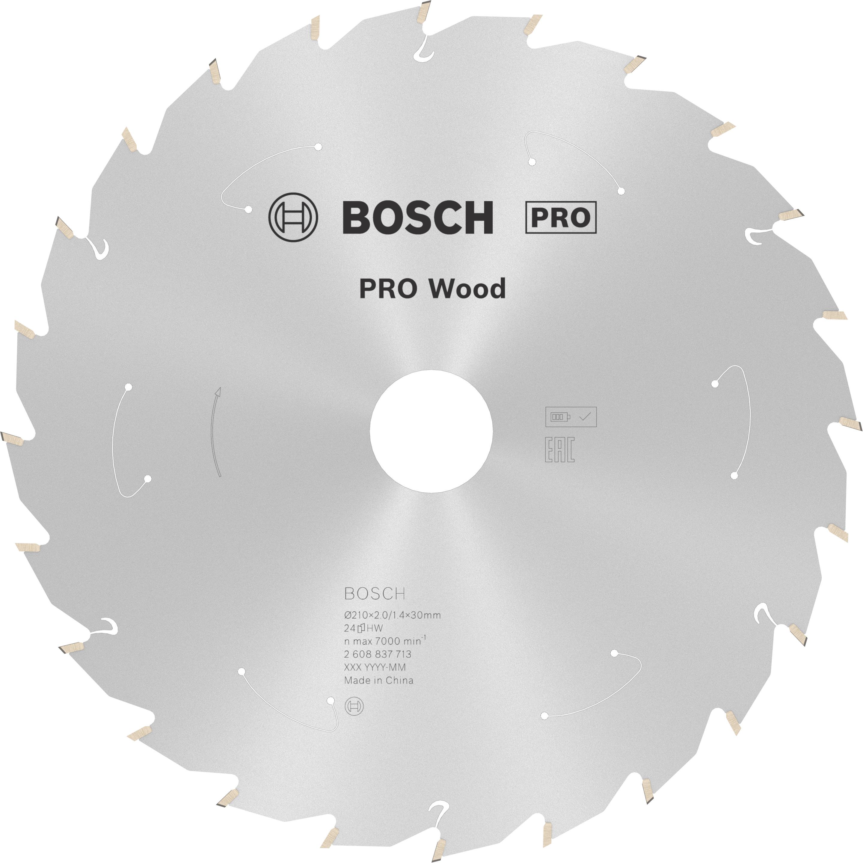 Bosch Professional Zubehör, Sägeblatt, PRO Wood cordless Kreissägeblatt, 210 x 1,7 x 30 mm