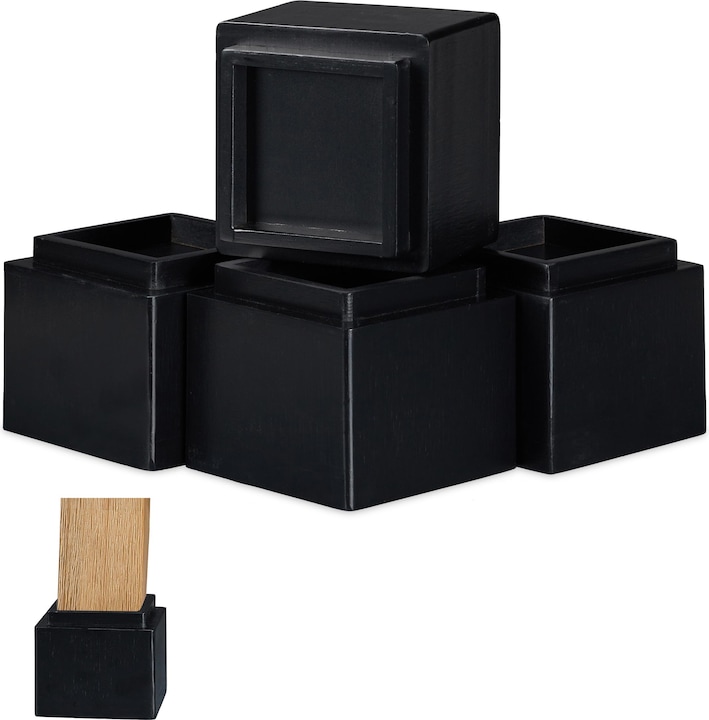 Relaxdays Rehausseurs meuble lot de 4, hauteur 14 cm