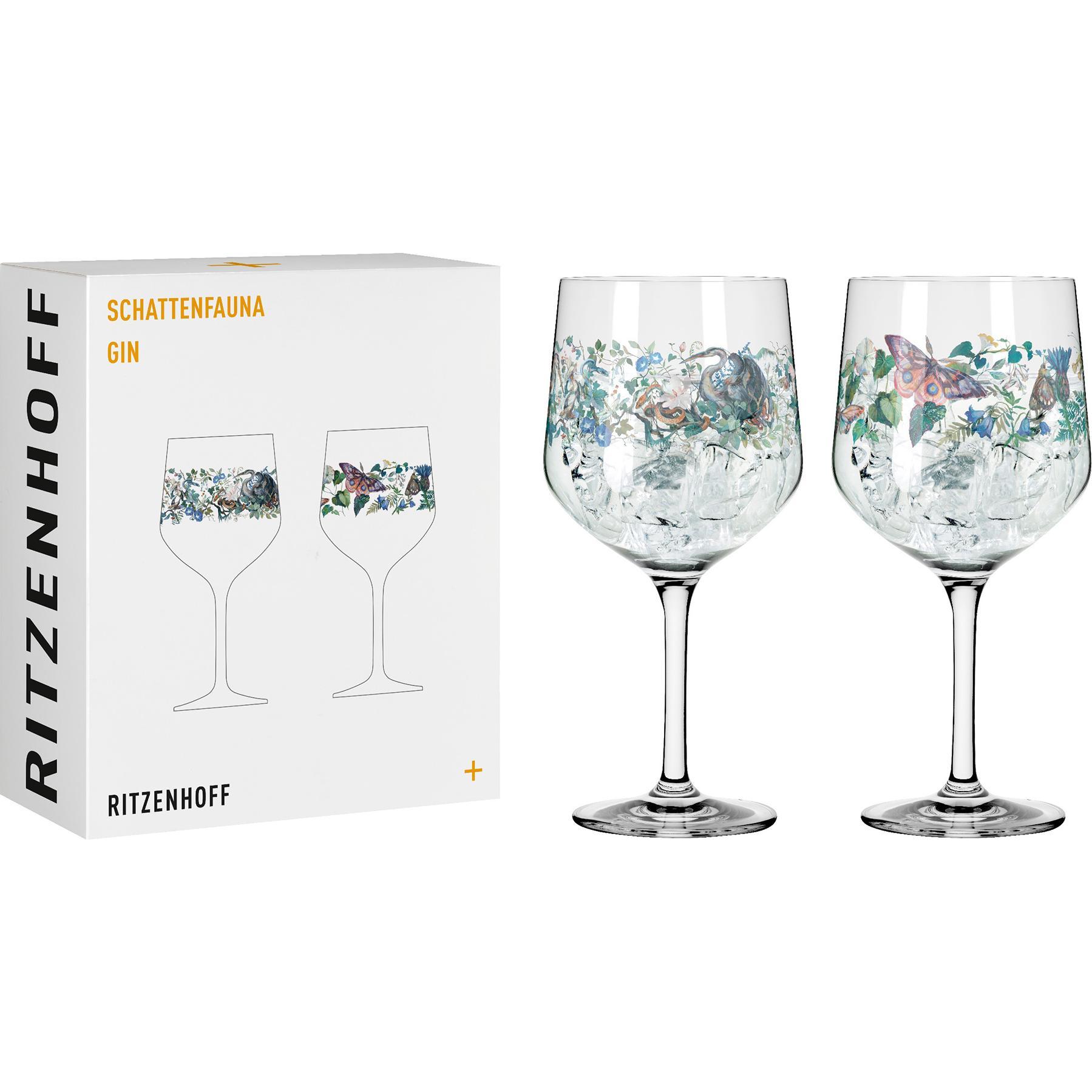 Ritzenhoff 2er-Set Gin-Kelch SCHATTENFAUNA, Bicchieri da cocktail, Multicolore