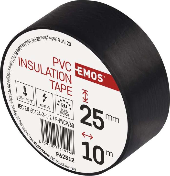 Image du produit Emos Ruban isolant PVC 25mm/10m noir, 10 pcs. (25 mm)