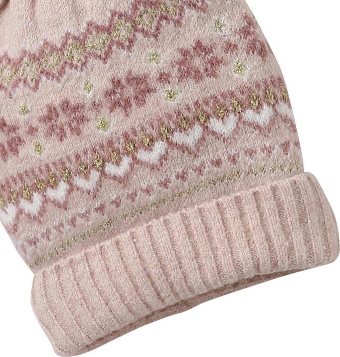 Actual product image Vertbaudet Mädchen Set: Mütze, Rundschal & Handschuhe mit Jacquardmuster und goldenen Details