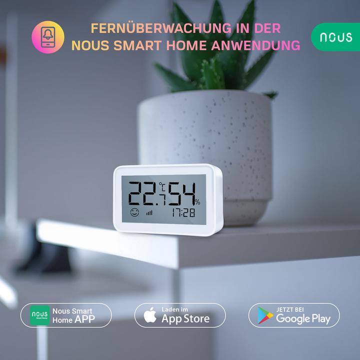 Actual product image Nous Smart LCD Temperature and Humidity Sensor E6 ZigBee