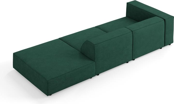 Actual product image Cosmopolitan Design Right Sofa, "Arendal", 4 Seats, Bottle Green, 262x102x70 Made in Europe (Recamiere)