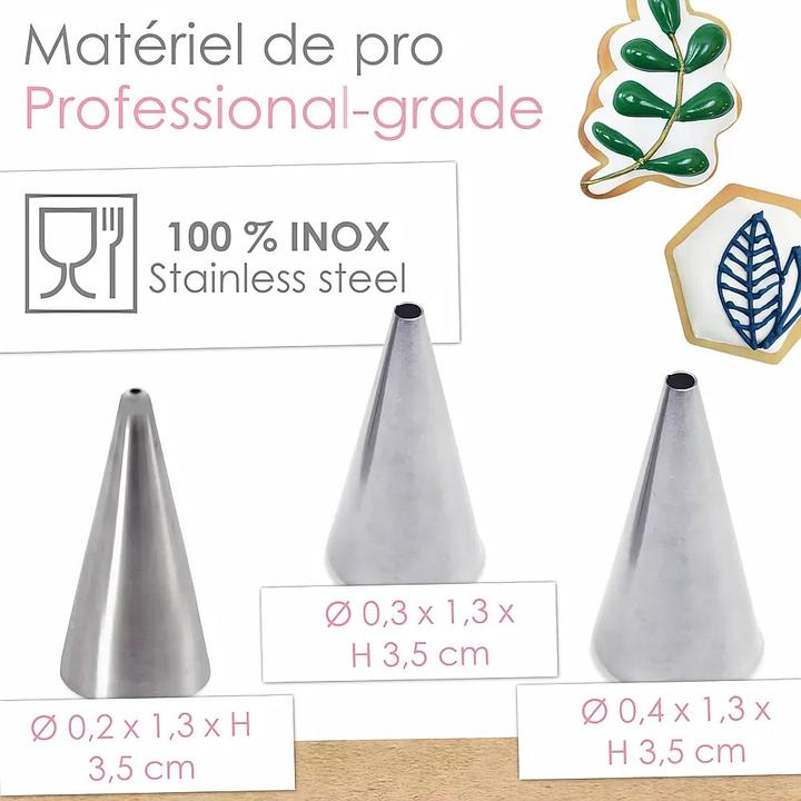 Actual product image ScrapCooking 3er Set Edelstahltüllen Deko Glasur (Nozzle)