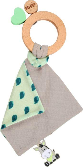 Actual product image Eichhorn Baby HIPP Wooden Teething Ring with Cuddle Cloth
