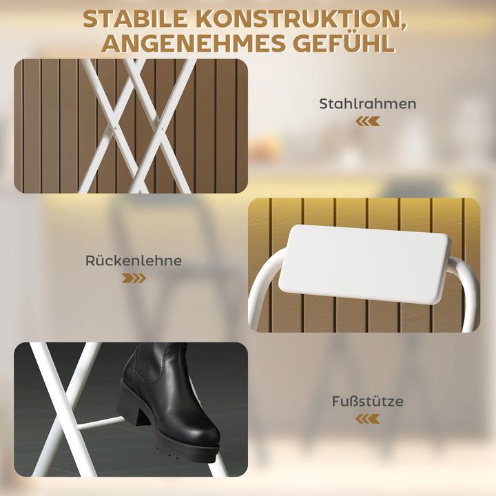 Produktbild Homcom Barhocker MDF, Stahl Weiss