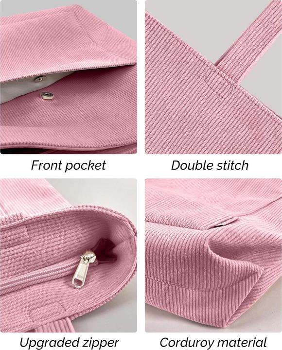 Produktbild Only-Bags.Store cord Tasche Umhängetasche mit Reissverschluss, Gross Shopper Tasche Tote Bag Handtasche