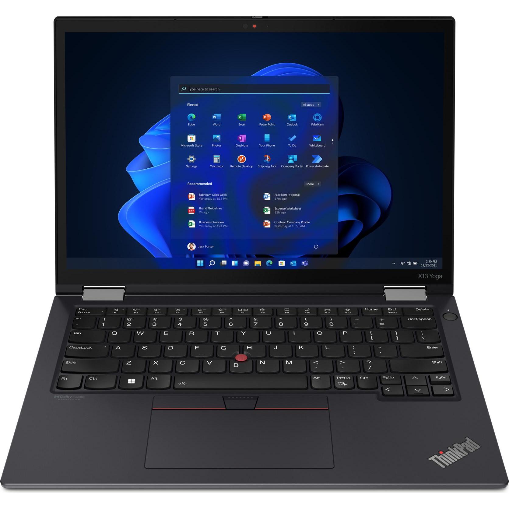 Lenovo ThinkPad X13 Yoga Gen. 3 (13.30", 512 GB, 16 GB, DE, Intel Core i5-1235U), Notebook, Schwarz