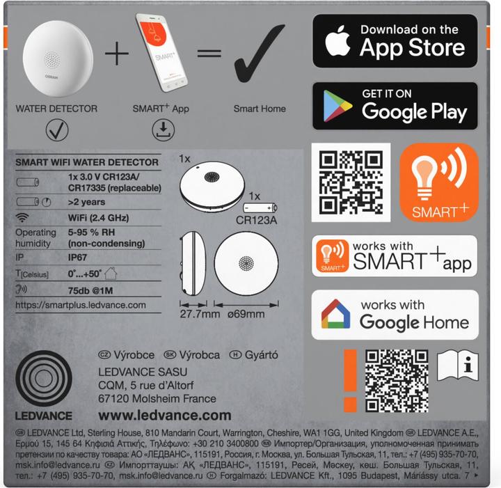 Produktbild Osram SMART+ WIFI WATER DETECTOR White