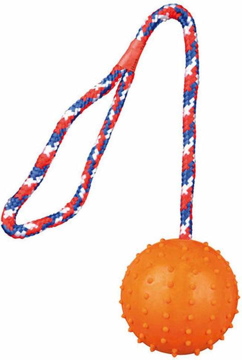 Produktbild Trixie Ball mit Wurfseil D=7cm/30cm (Ballspielzeug Hund)