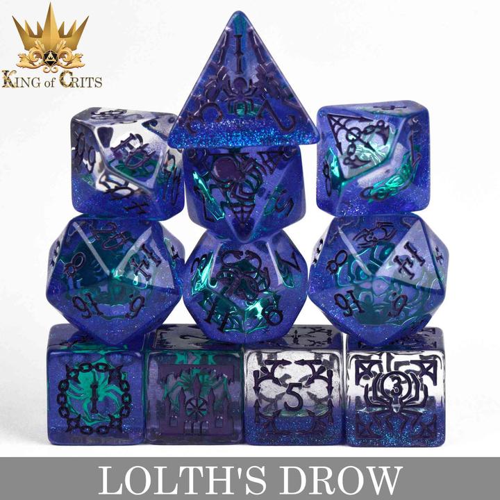Actual product image DnD Dice Lolth's Drow 11 Dice Set