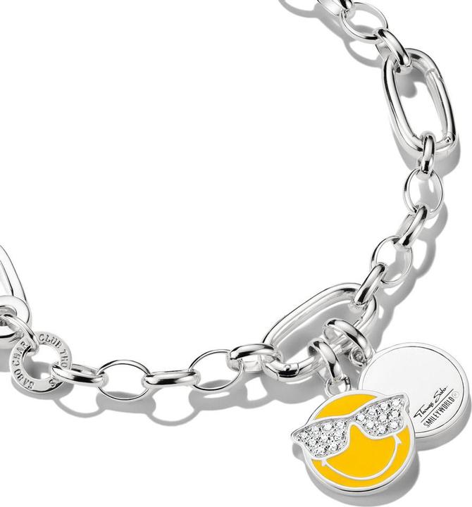 Immagine prodotto Thomas Sabo Smiley World Sunglasses Charm-Anhänger Connect Silber (Smalto, Argento 925)