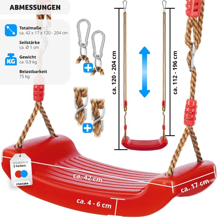 Produktbild tectake Schaukelsitz Swifty, rutschfest und höhenverstellbar