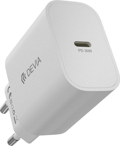 Devia wall charger Smart PD GaN 30W 1x USB-C white (30 W, 1 portion)