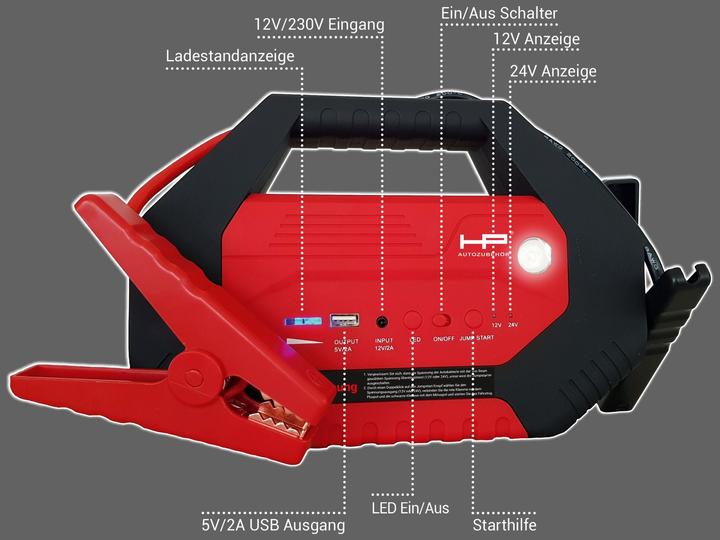 Produktbild HP Autozubehör station Pack 1000A 24Ah 12/24V (1000 A, 24000 mAh)