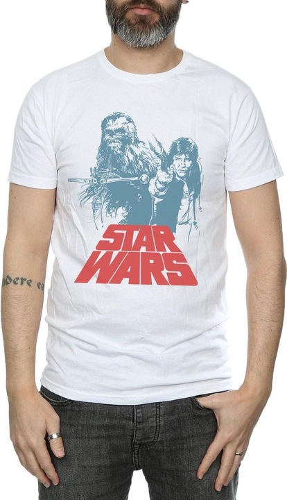 Actual product image Star Wars Mens Han Solo Chewie Duet T-Shirt (M)