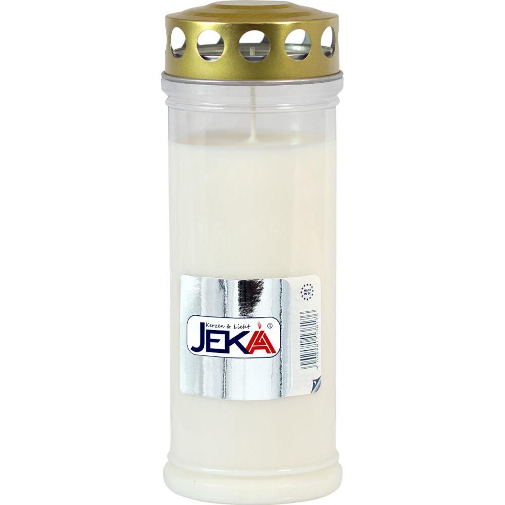 Jeka, Candela, Grablicht Nr. 7 weiss Doppeldeckel, 100 % Pflanzen-Öl
