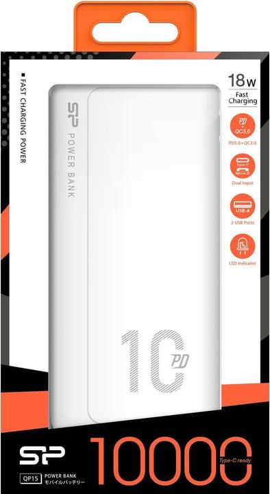 Actual product image Silicon Power SILICONE POWER QP15 Power Bank 10000 mAH (10000 mAh, 37 Wh)