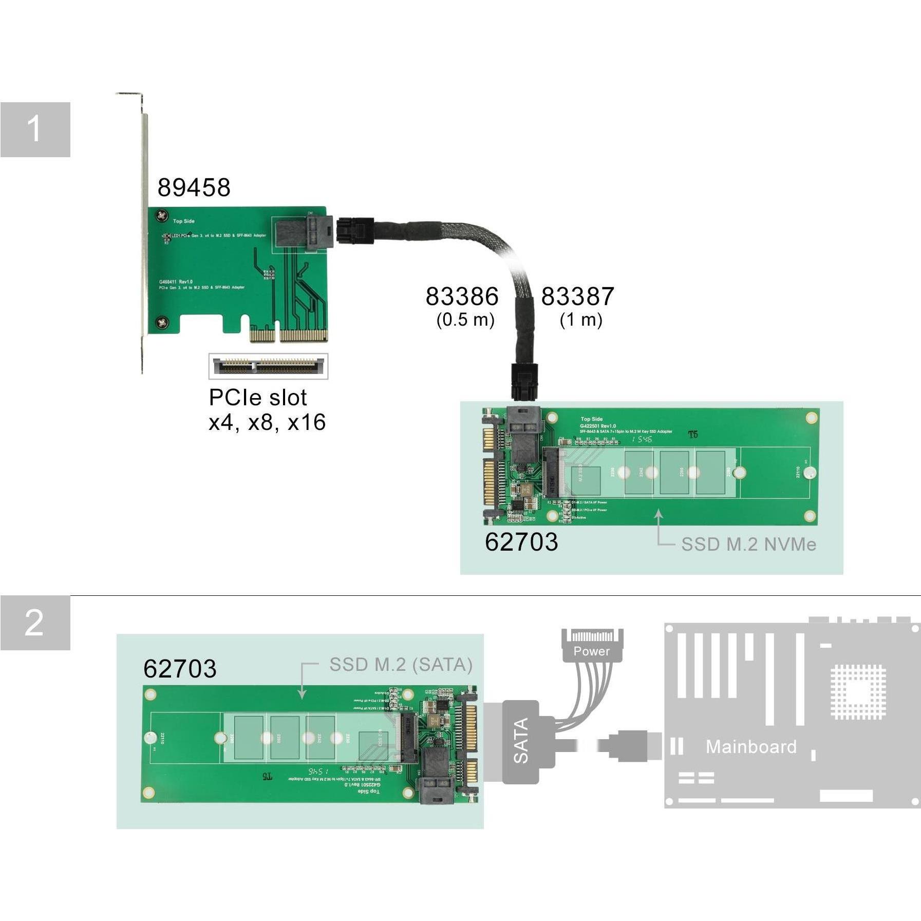 Thumbnail - Delock Konverter SATA 22P>M.2 NGFF Key M, SSD + Festplatte Zubehör