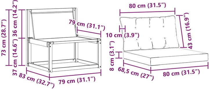Produktbild vidaXL Outdoor-Sofa