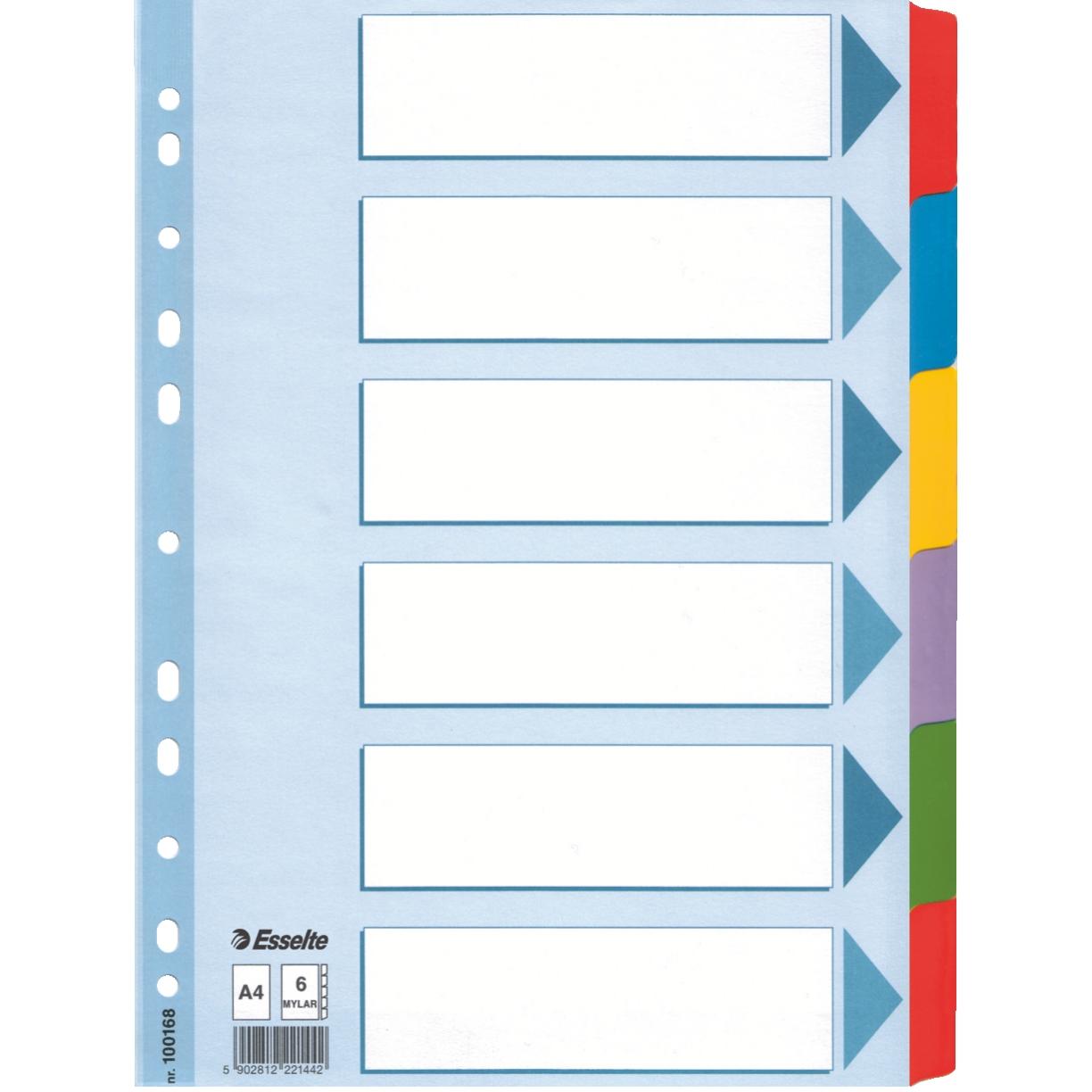Esselte, Ordner Zubehör, Karton-Register Mylar, verschiedene Ausführungen, einzeln