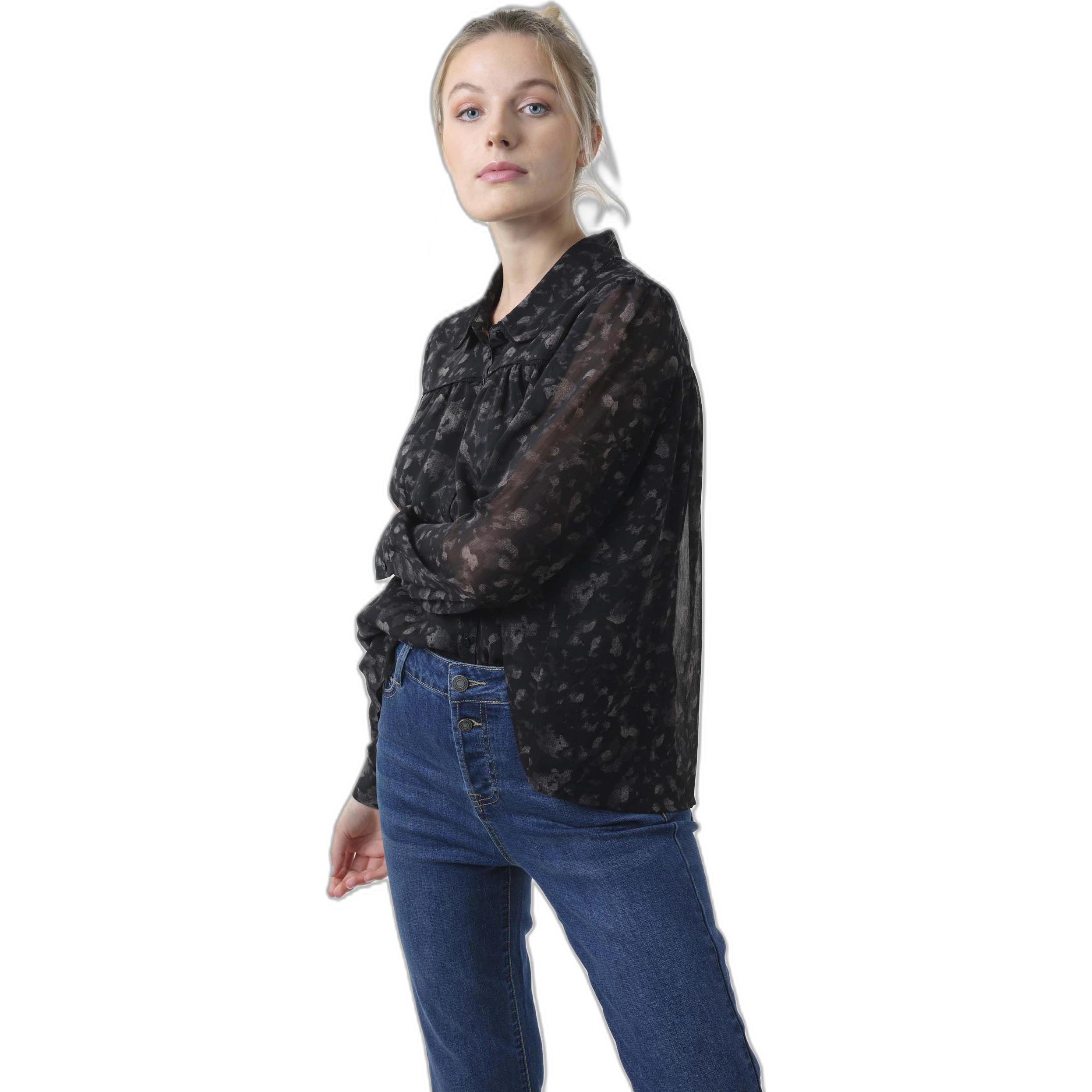 Deeluxe, Damen, Bluse, damenbluse elsa, Schwarz, (XS)