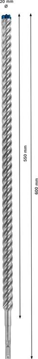 Productafbeelding Bosch Professional Zubehör Expert SDS plus-7X hamerboor, 20 x 550 x 600 mm (tot 20 millimeter)