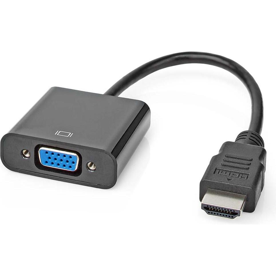 Nedis HDMIT -Kabel HDMIT Stecker VGA Buchse / 3.5 mm Buchse 1080p Vernickelt 0.20 m Gerade PVC Schwa (0.20 m, HDMI), Vid...