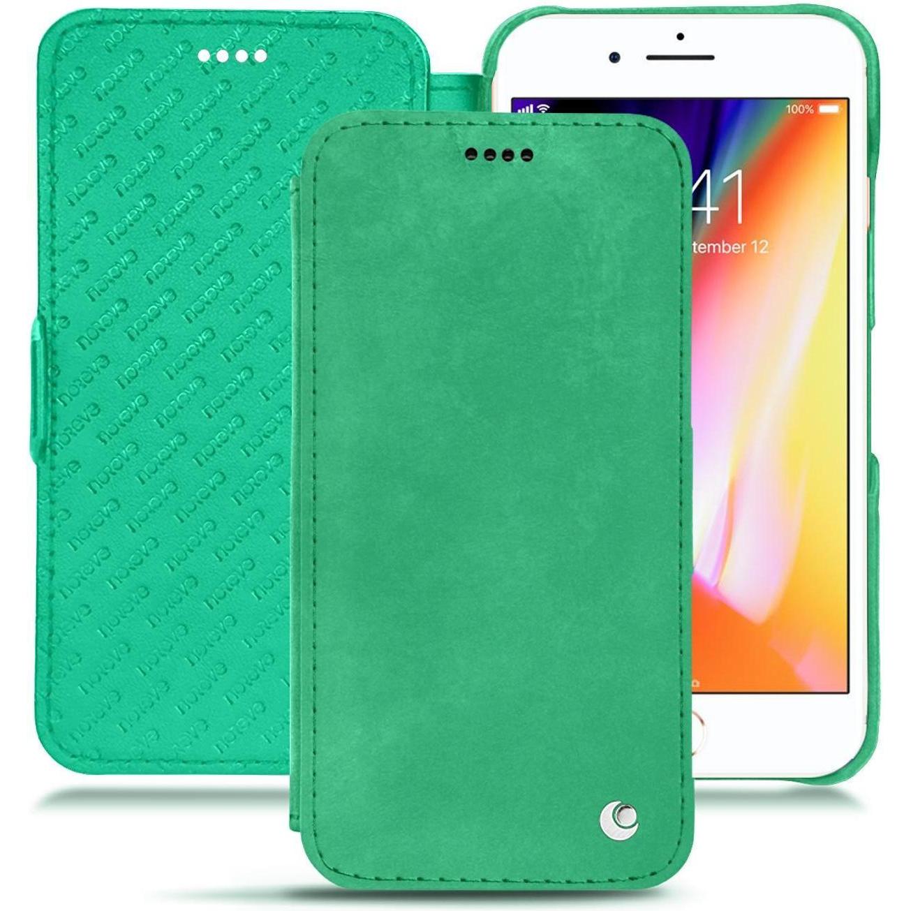 Noreve Lederschutzhülle horizontal (Apple iPhone 8 Plus), Smartphone Hülle, Grün