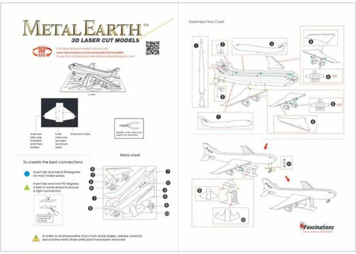 Nährwerte und Zutaten Metal Earth Boing 747 Commercial