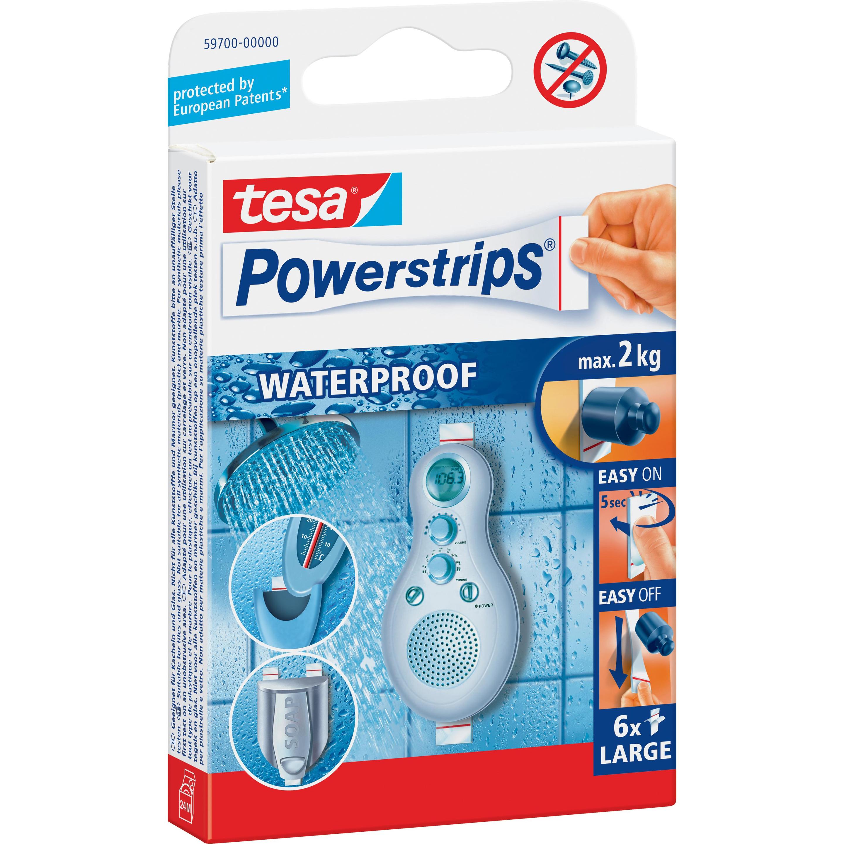 tesa, Klebehaken + Klebenagel, Powerstrips Waterproof