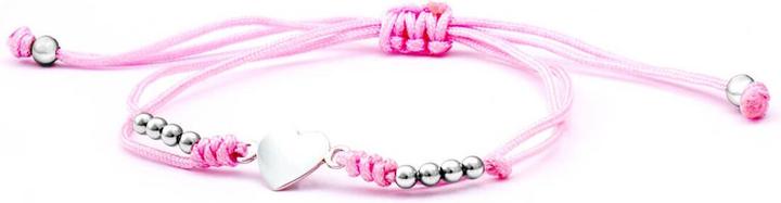 Produktbild Beneto Drawstring pink kabbalah heart bracelet AGB541